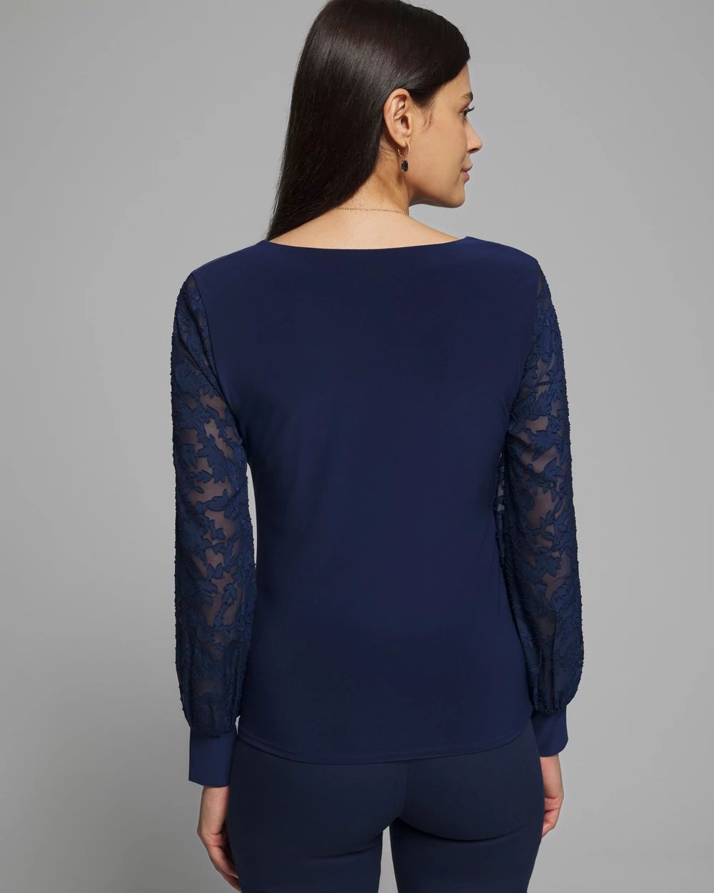 Outlet WHBM Long Sleeve V-Neck Top click to view larger image.