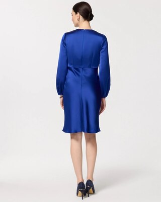 Balloon Sleeve Satin Dress click to view larger image.