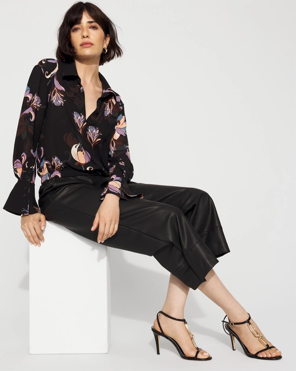 Long-Sleeve Flare Cuff Shirt