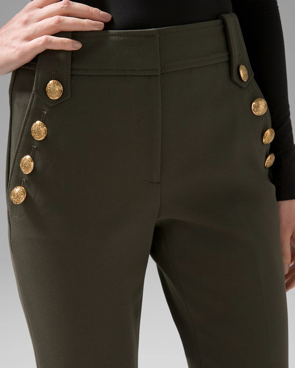 WHBM® Jolie Button Straight Luxe Stretch Pant