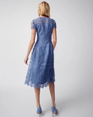 Embroidered Lace Fit-and-Flare Dress