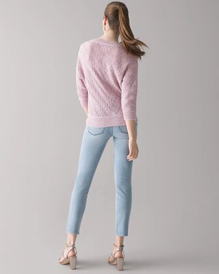 ¾ Sleeve Cable Knit Pullover