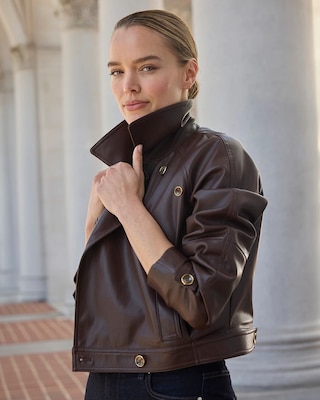 Faux Leather Jacket click to view larger image.