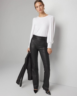 Long Sleeve Tee with Smocked Cuffs click to view larger image.