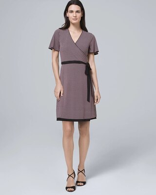 Reversible Floral/Geo-Print Faux-Wrap Dress