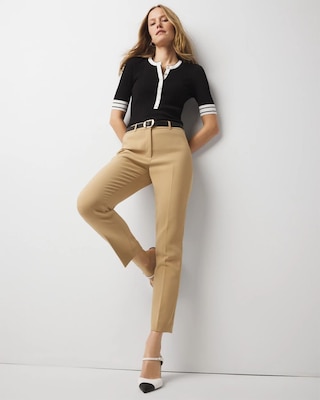 WHBM® Elle Slim Ankle Luxe Double Weave Pants
