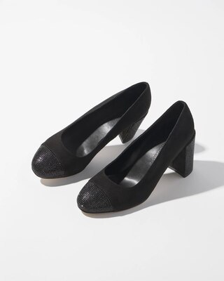 Black Crystal Embellished Pumps click to view larger image.