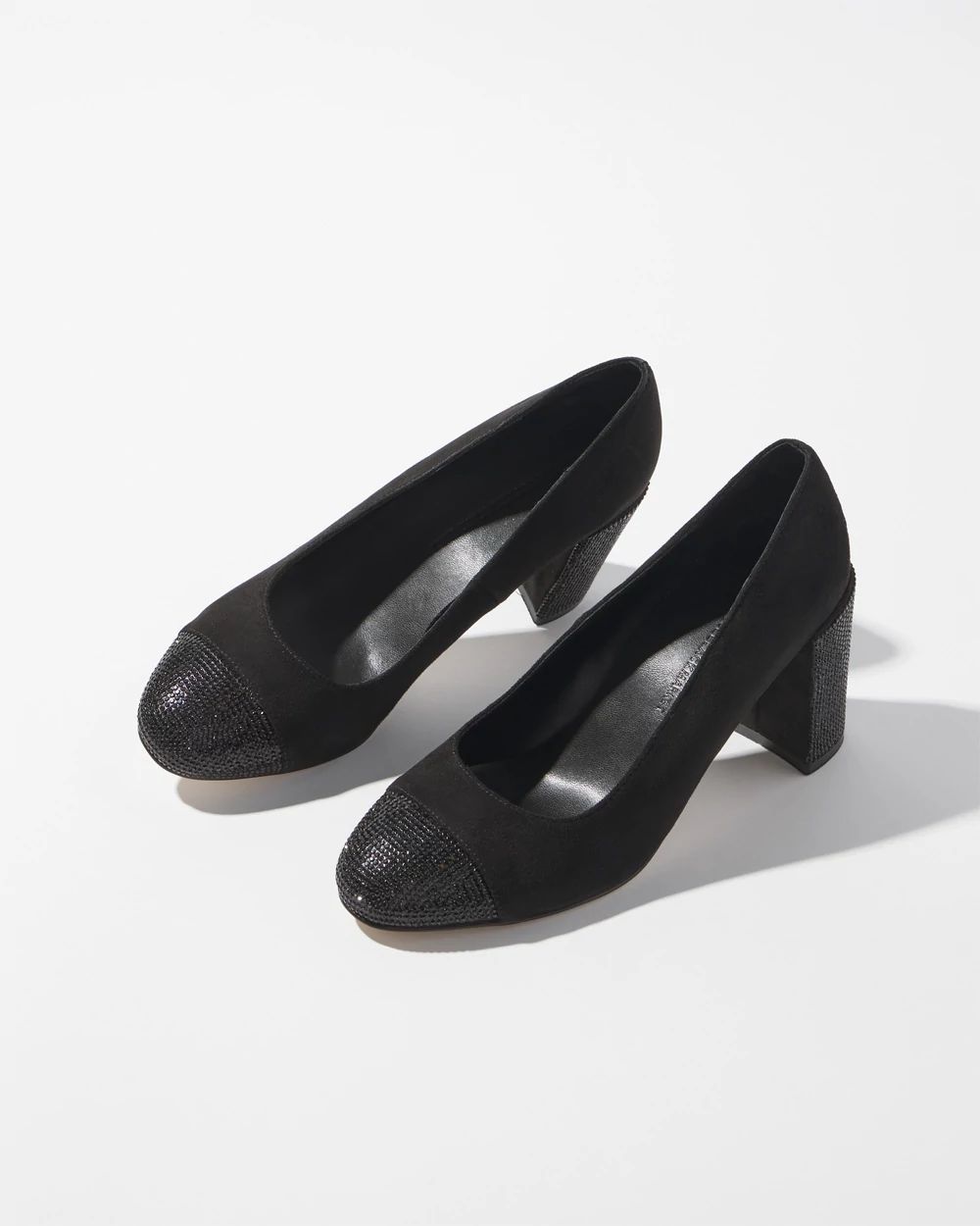 Black Crystal Embellished Pumps