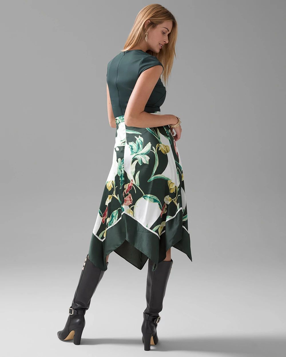 Handkerchief-Hem Midi Dress