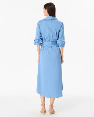 Elbow Sleeve Midi Shirt Dress click to view larger image.