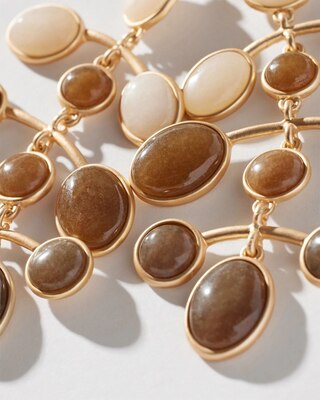 White + Cocoa Chandelier Earrings