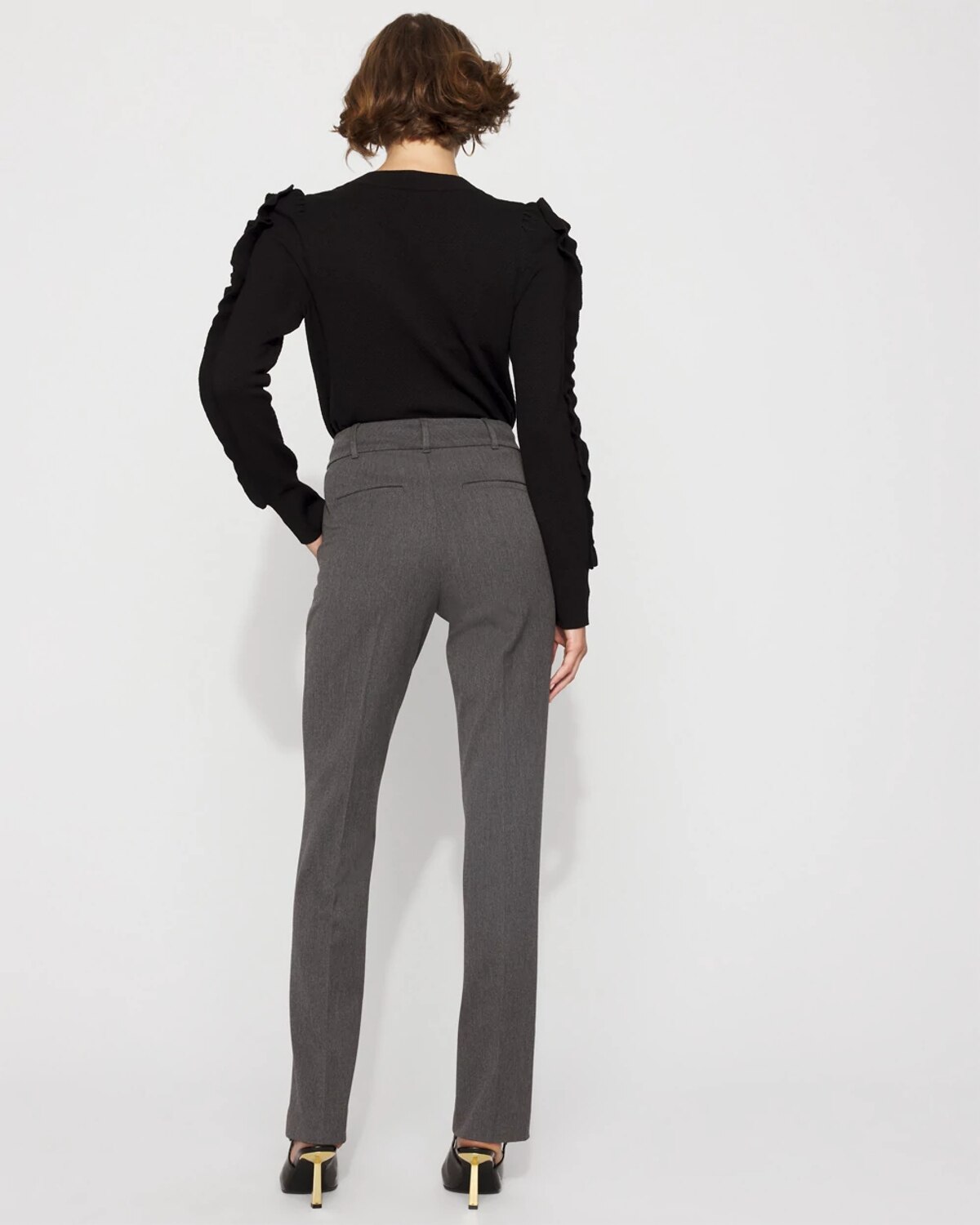White House Black Market Zoey Straight Leg Pants In Gray