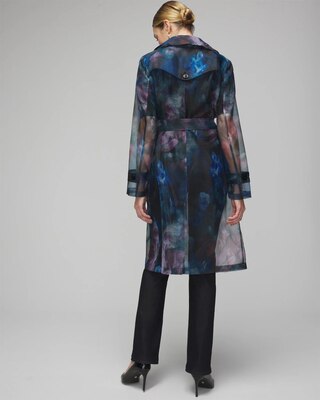 Printed Organza Trench Coat