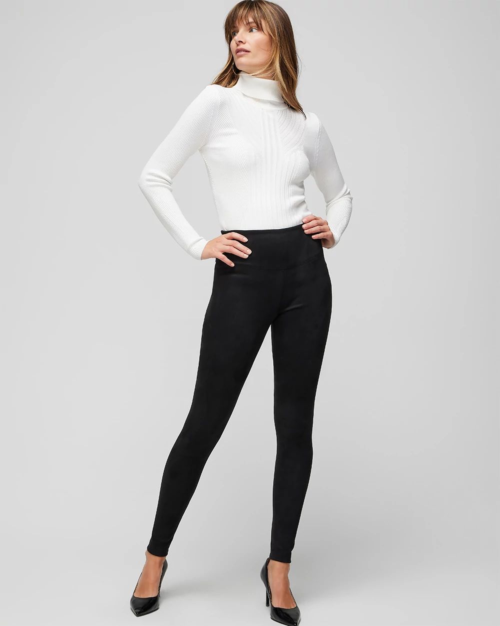 Petite Vegan Suede WHBM® Runway Legging