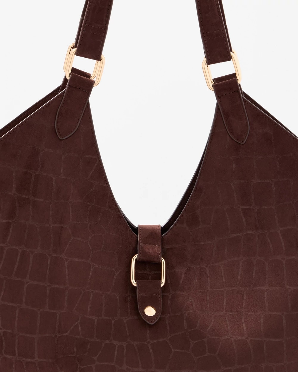Faux Sueded Croc Tote Bag