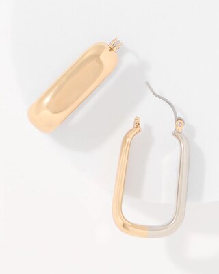 Mixed Metal Hoop Earrings click to view larger image.