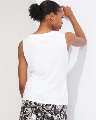 Outlet WHBM Embroidered Cutout Tank Top
