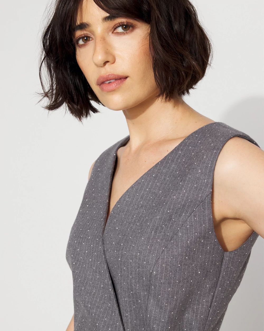 Embellished Surplice Tie Vest