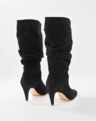 Suede Slouch Heeled Boots click to view larger image.