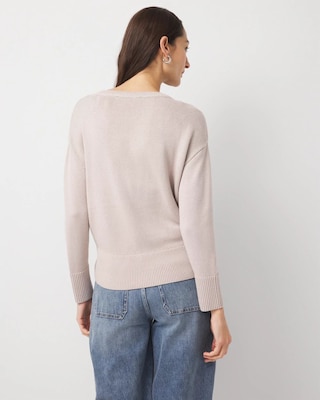 Petite Rhinestone Crewneck Sweater click to view larger image.