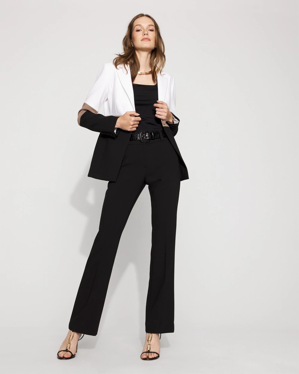 Colorblocked One-Button Blazer - image 2