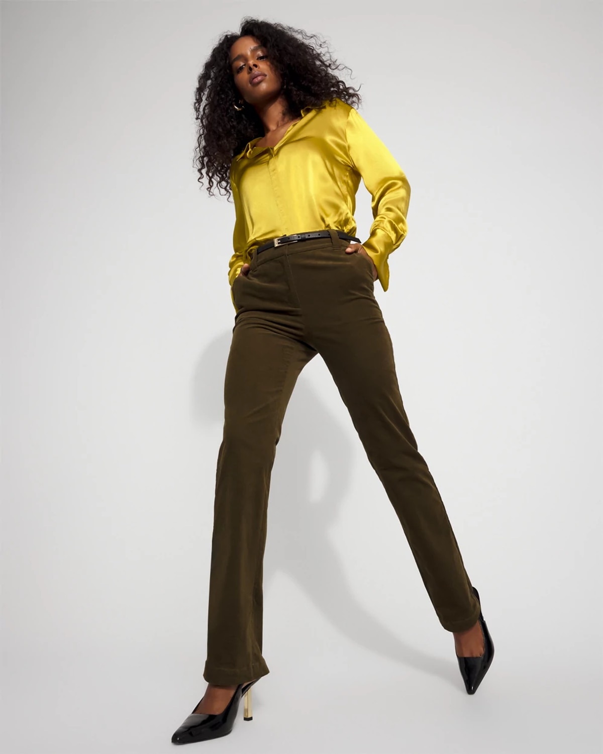 White House Black Market Petite High-rise Riley Corduroy Trousers