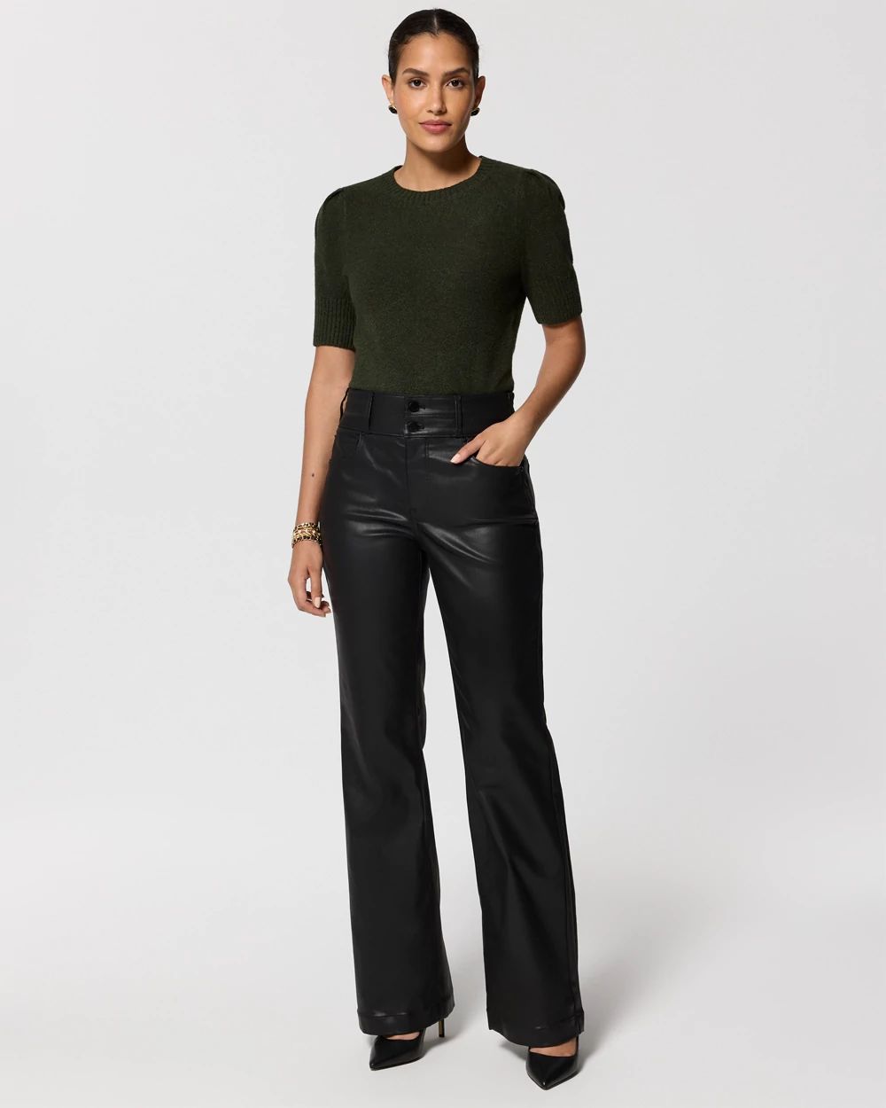 Petite Coated Trouser Jean