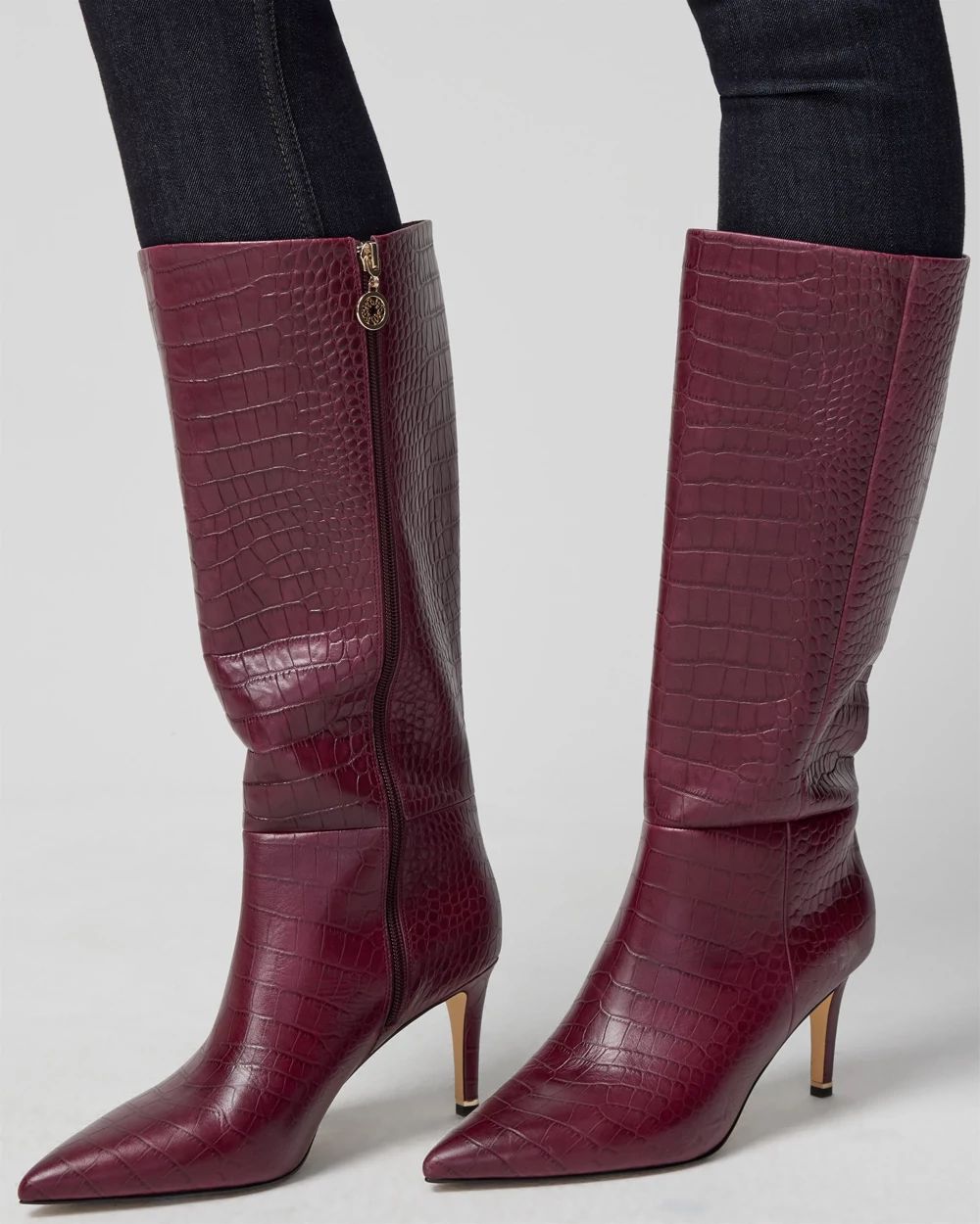 Croco Knee High Boot