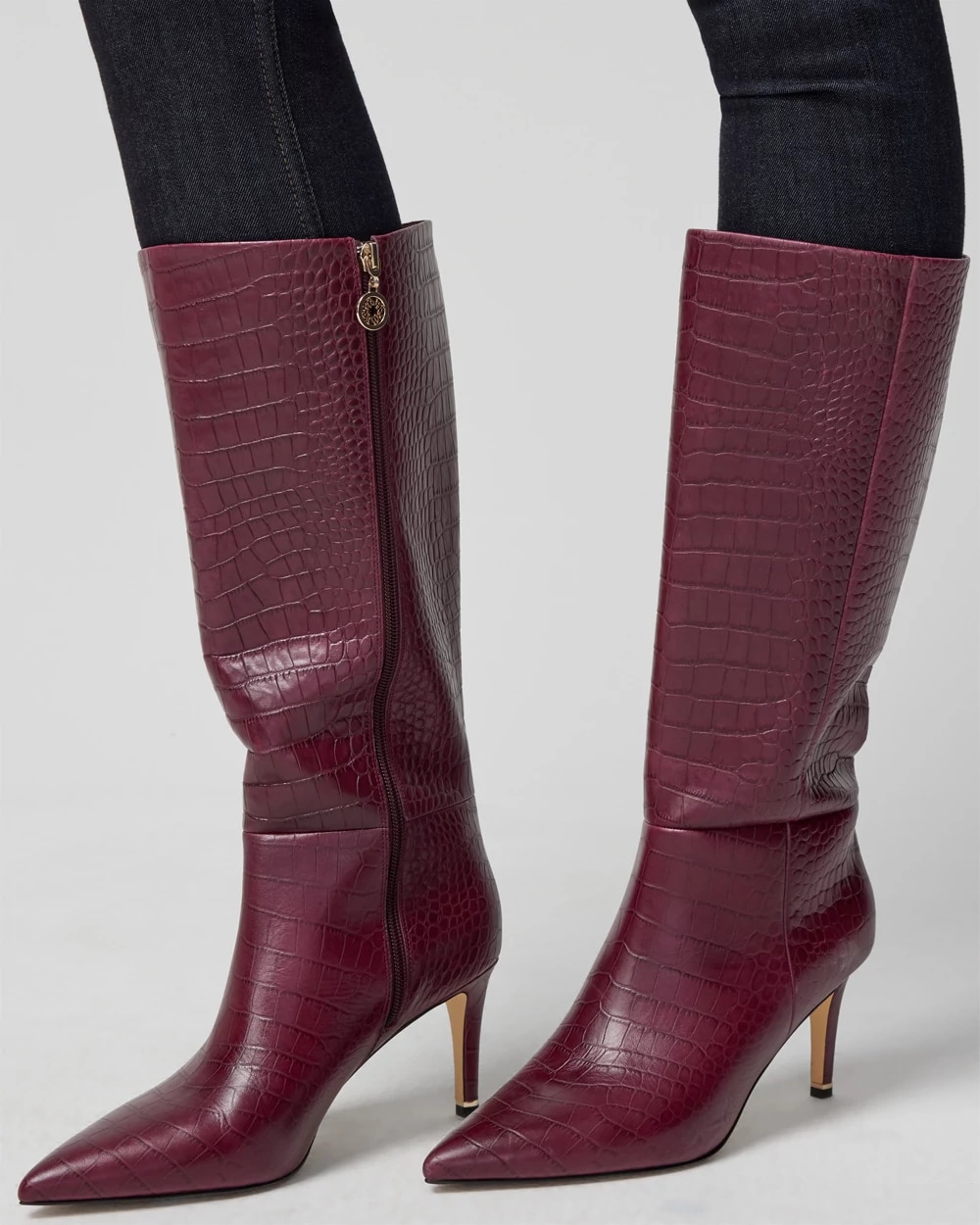Croco Knee High Boot