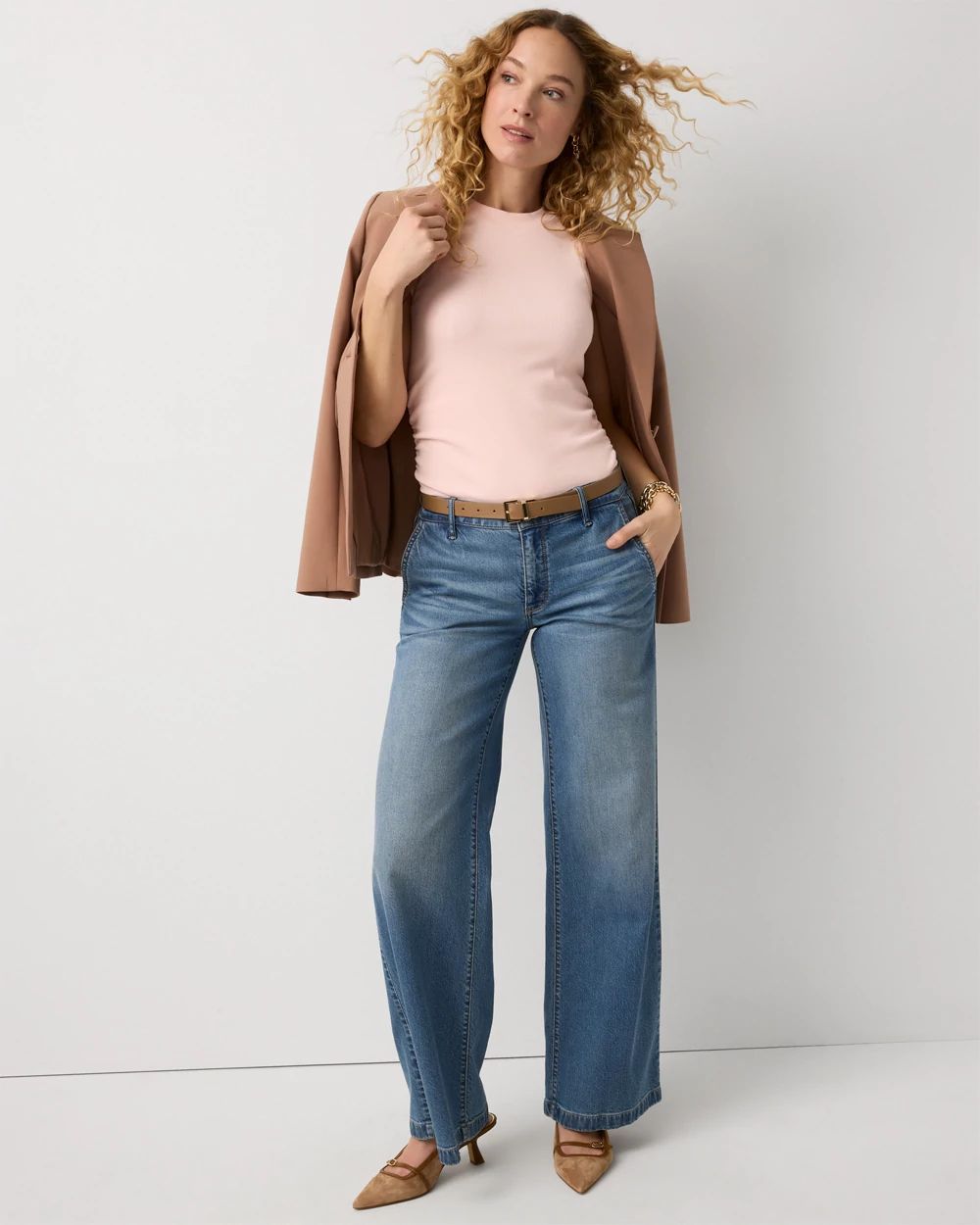 WHBM FORME™ Ribbed Stretch Ruched Side Tank click to view larger image.