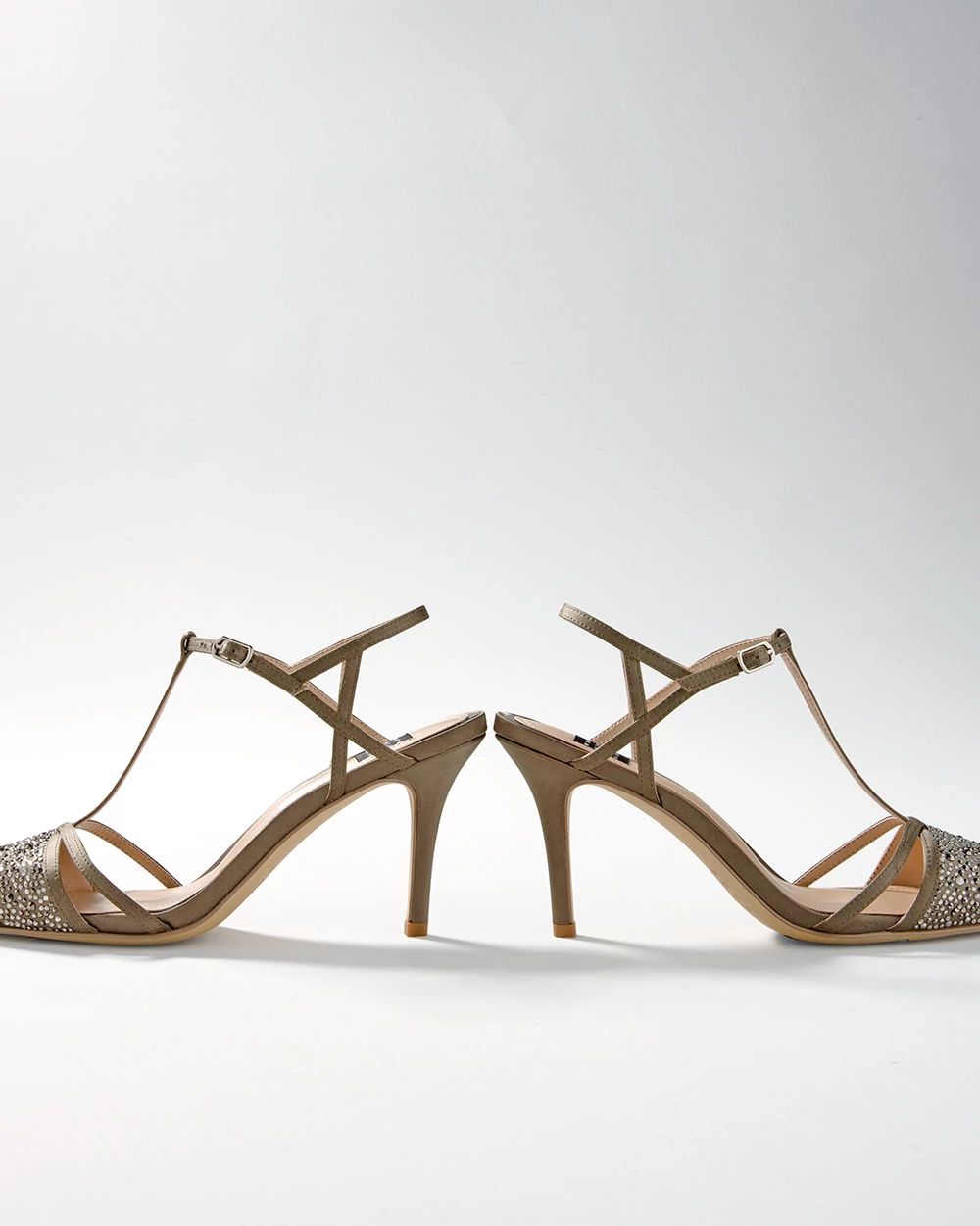 Encrusted Mid-Heel Pumps