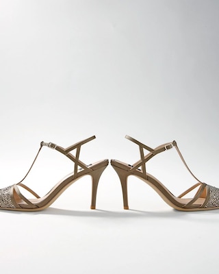 Encrusted Mid-Heel Pumps