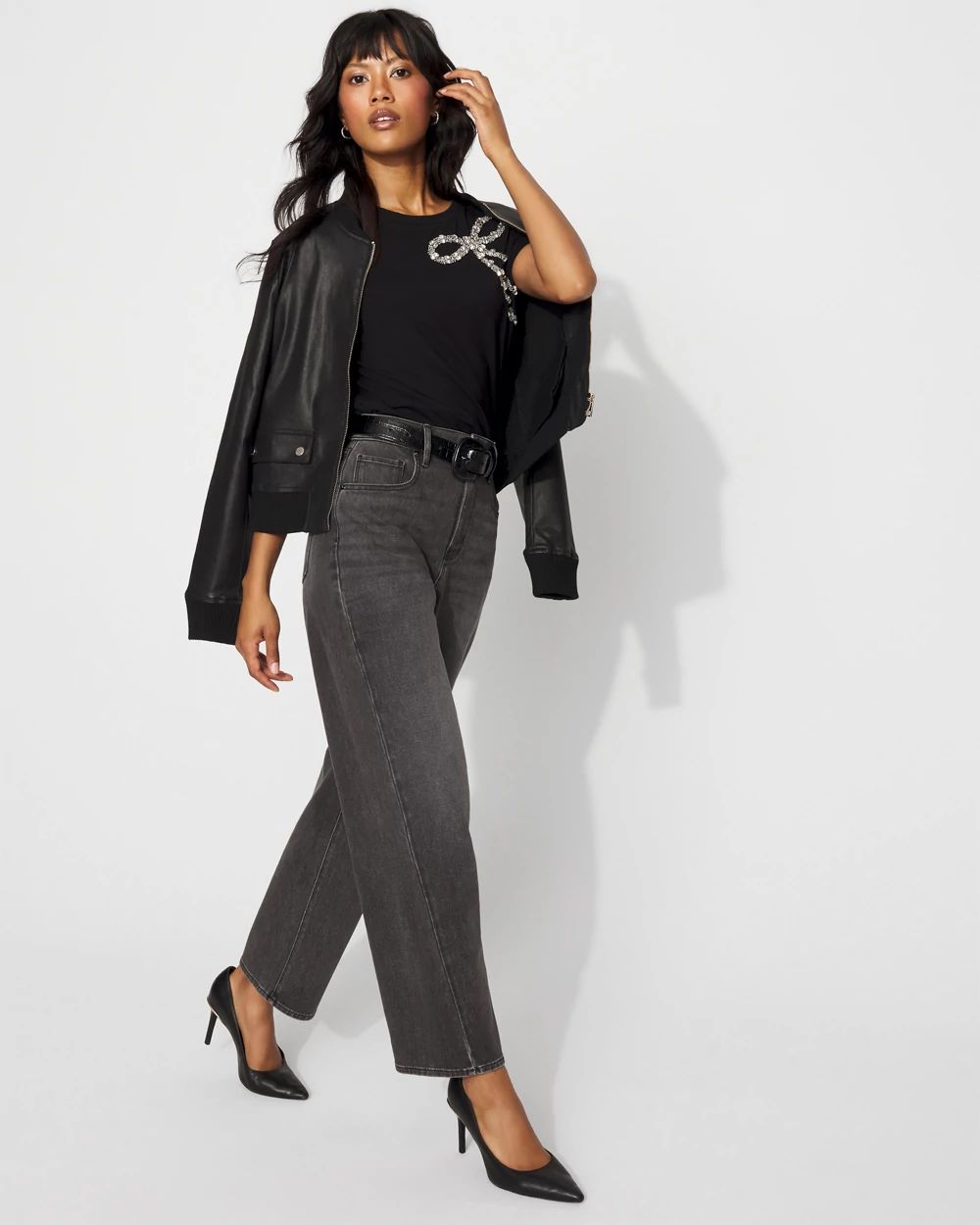 Crystal Bow Crewneck Tee click to view larger image.