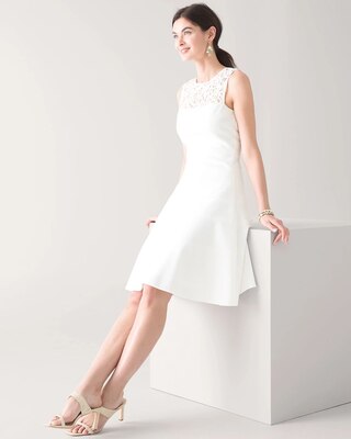 Lace Yoke Fit and Flare Dress