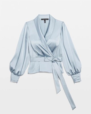 Satin Wrap Blouse click to view larger image.