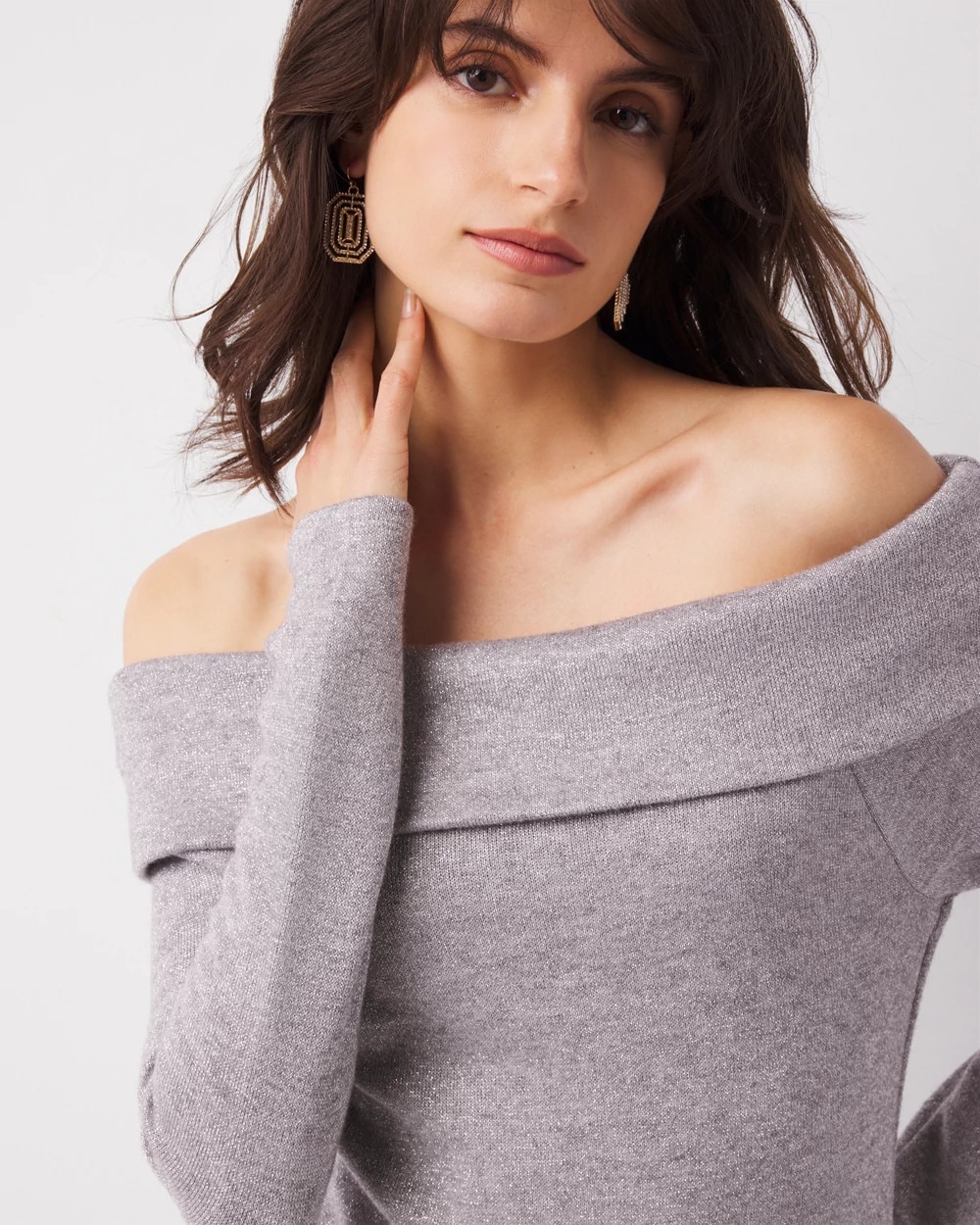 Off-The-Shoulder Glitter Top