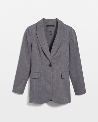 Relaxed Pinstripe One-Button Blazer click to view larger image.