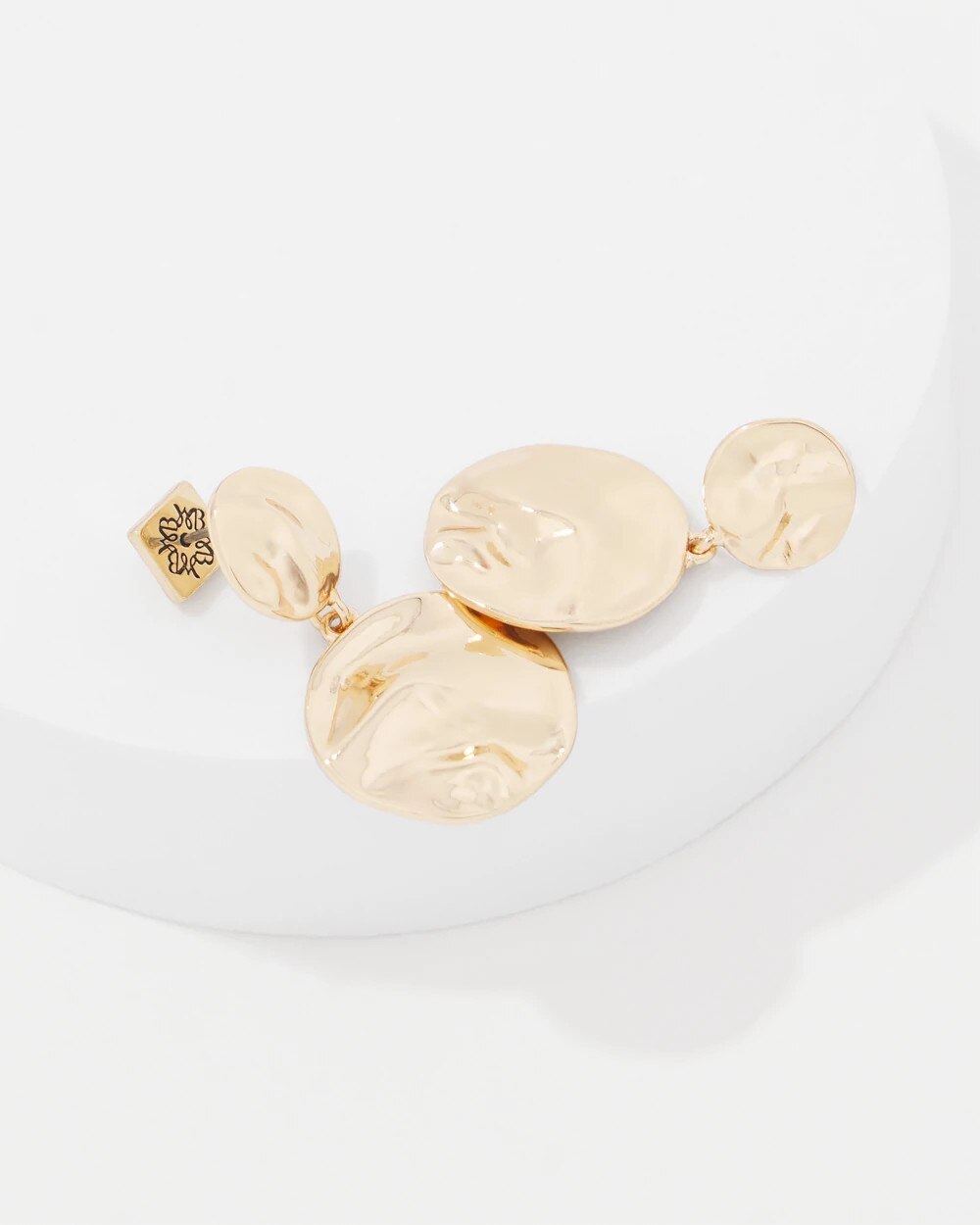 Sculptural Disc Drop Earrings - image 4