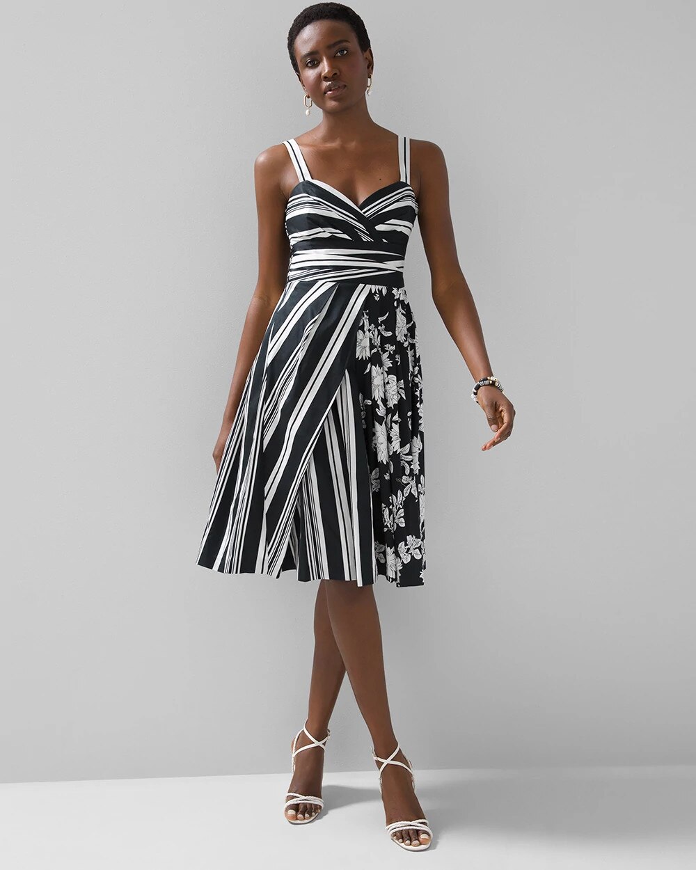 Black + White Poplin Fit \u0026 Flare Dress | White House Black Market