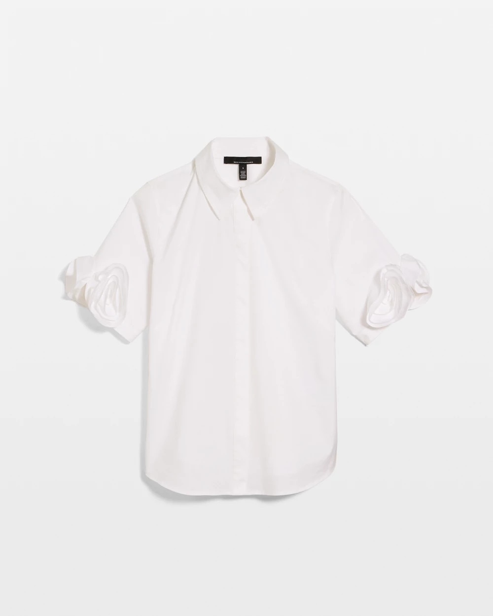Rosette Sleeve Poplin Shirt