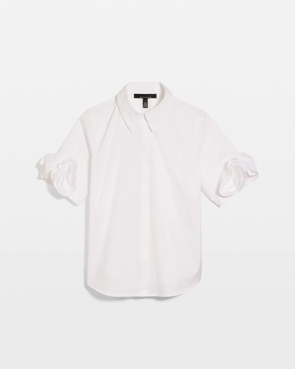 Rosette Sleeve Poplin Shirt