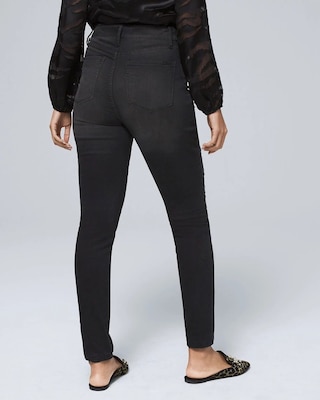 Curvy-Fit High-Rise Sequin Destructed Skinny Jeans
