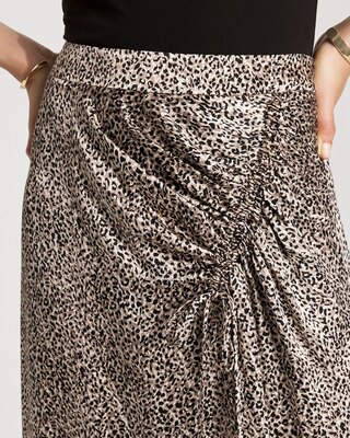 Satin Leopard Cinched Skirt click to view larger image.