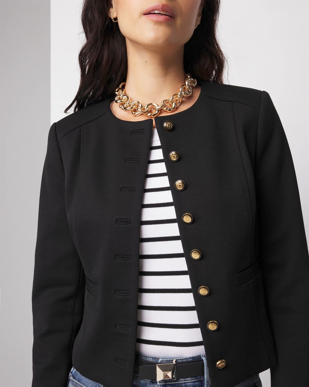 Cropped Luxe Stretch Jacket