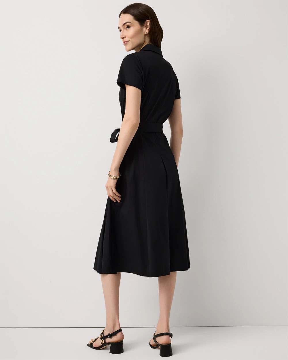 Petite Half-Zip Poplin Shirt Dress - image 4