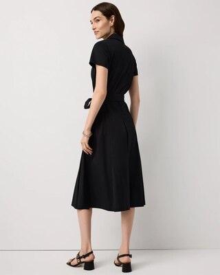 Petite Half-Zip Poplin Shirt Dress click to view larger image.