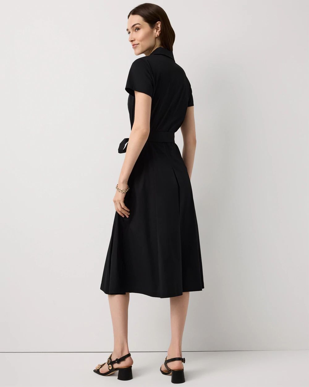 Petite Half-Zip Poplin Shirt Dress