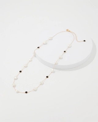 Black + White Single Strand Necklace click to view larger image.