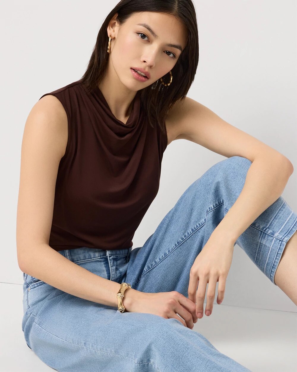 Cowl Neck Sleeveless Top - image 2