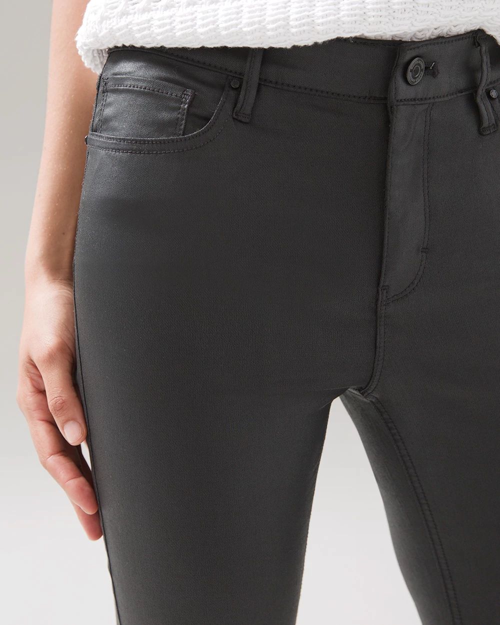 Curvy-Fit High Rise Coated Skinny Jeans